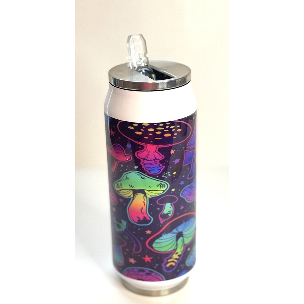 Neon Mushroom Stainless Steel Tumbler 12 oz. Double Insulated.